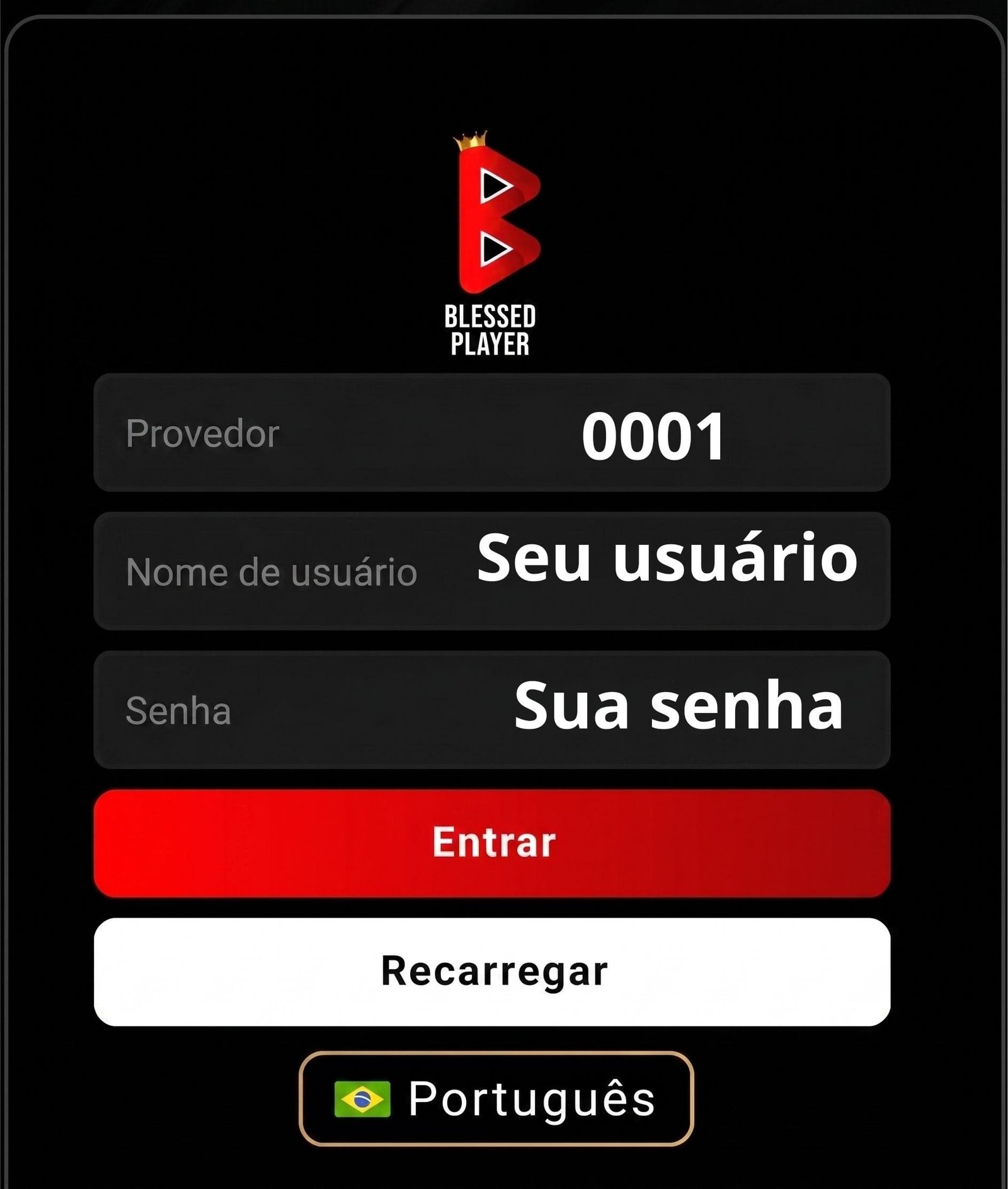 Configuração Xtream Account